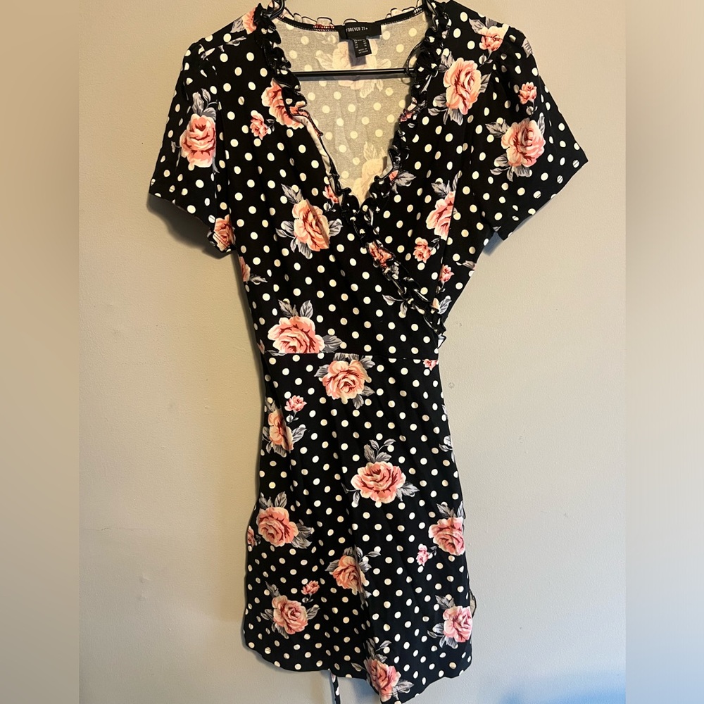Polka dot rose dress